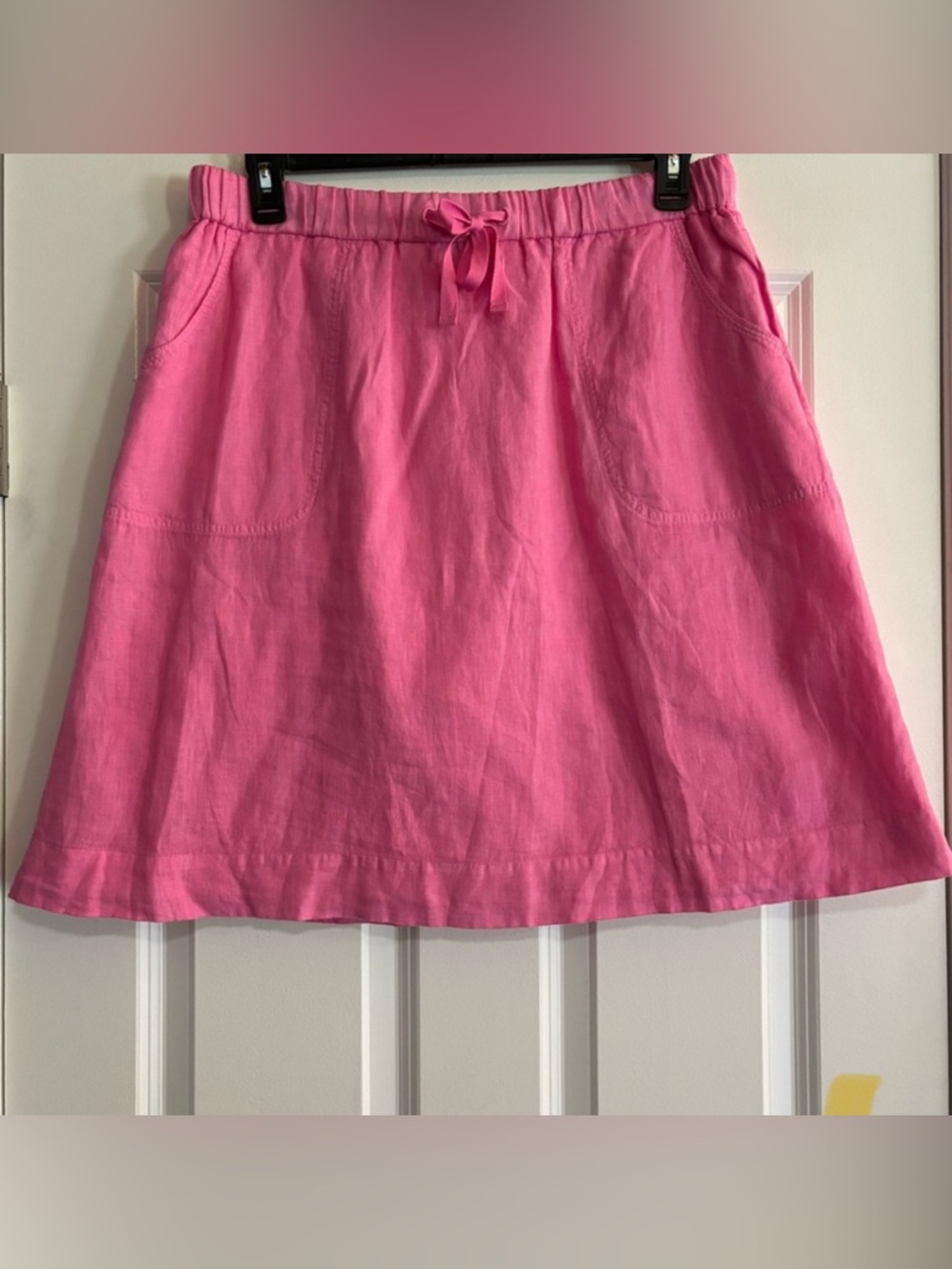 J. Crew Factory Women’s Pink Linen A-Line Skirt, size Large